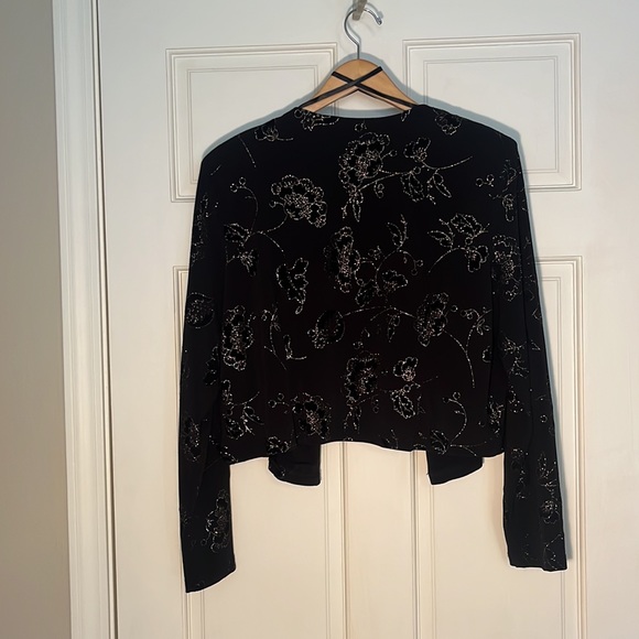 Evening jacket | size 16 | gold flower print - Picture 2 of 5